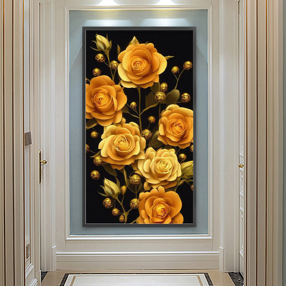Yellow Rose - Full Round Drill Diamond Painting 40*70CM
