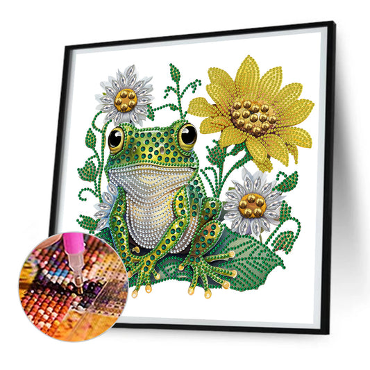 Sunflower Frog - Special Shaped Drill Diamond Painting 30*30CM