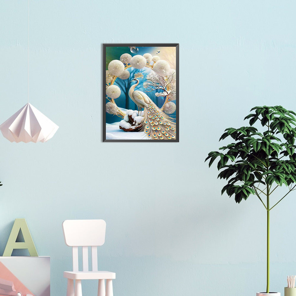 Gorgeous Peacock - Full Round Drill Diamond Painting 30*40CM