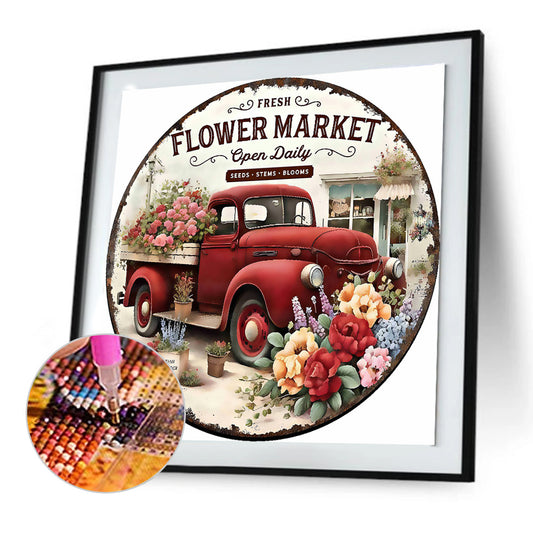 Flower Market Floats - Full Round Drill Diamond Painting 30*30CM