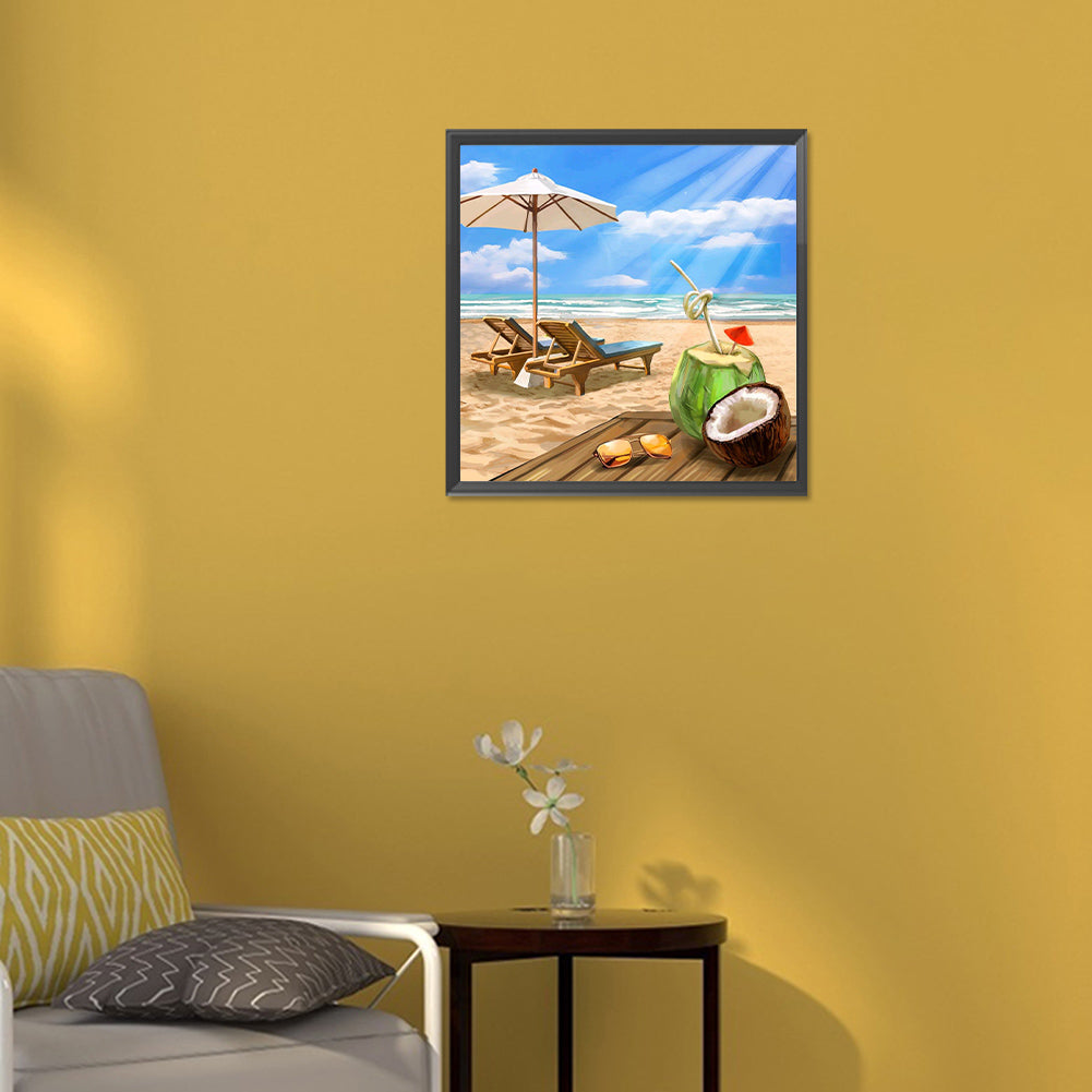 Beach Chair - Full Round Drill Diamond Painting 30*30CM