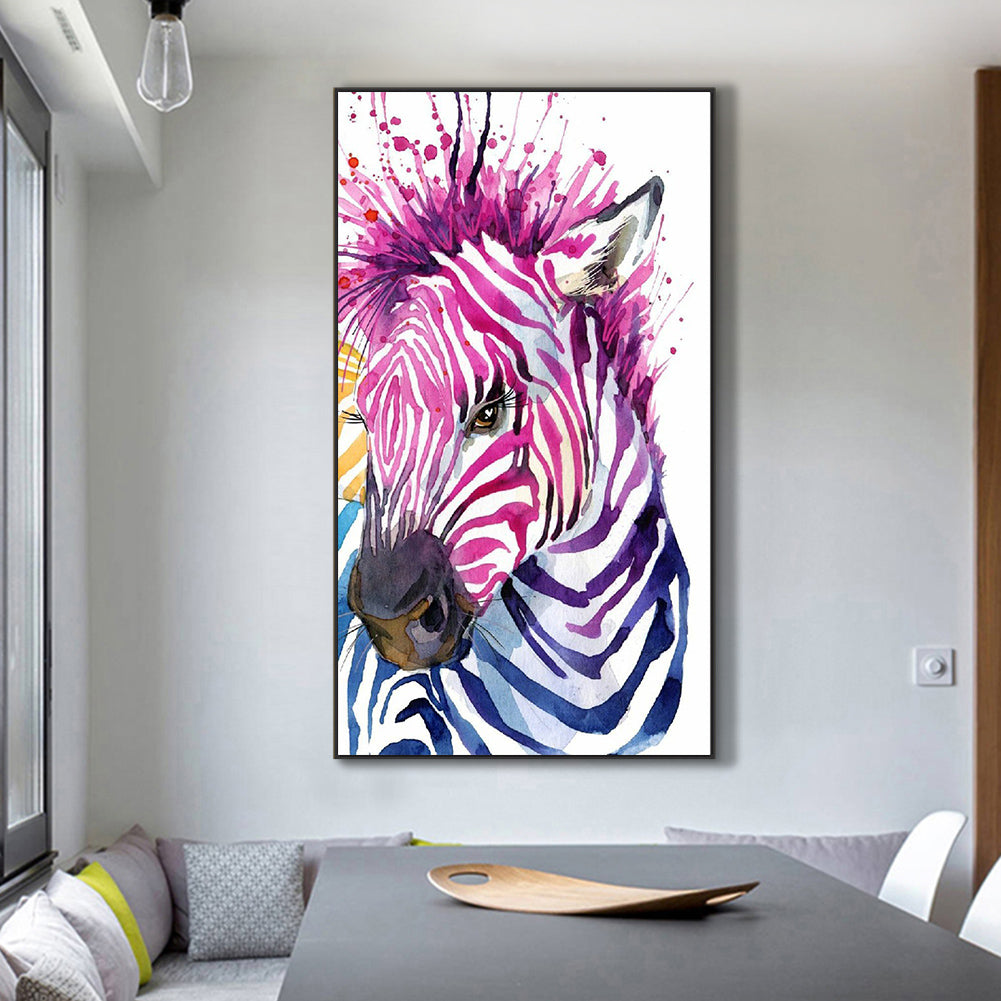 Painted Zebra - Full Round Drill Diamond Painting 45*80CM