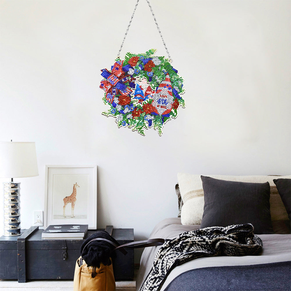 Resin Crystal Diamond Drawing Wreath Home Ornaments DIY Art Craft for Kids Adult