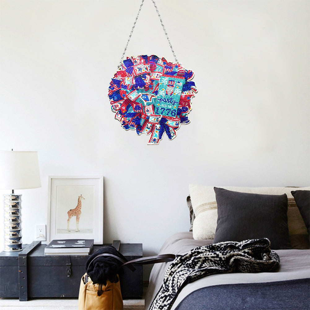 Resin Crystal Diamond Drawing Wreath Home Ornaments DIY Art Craft for Kids Adult