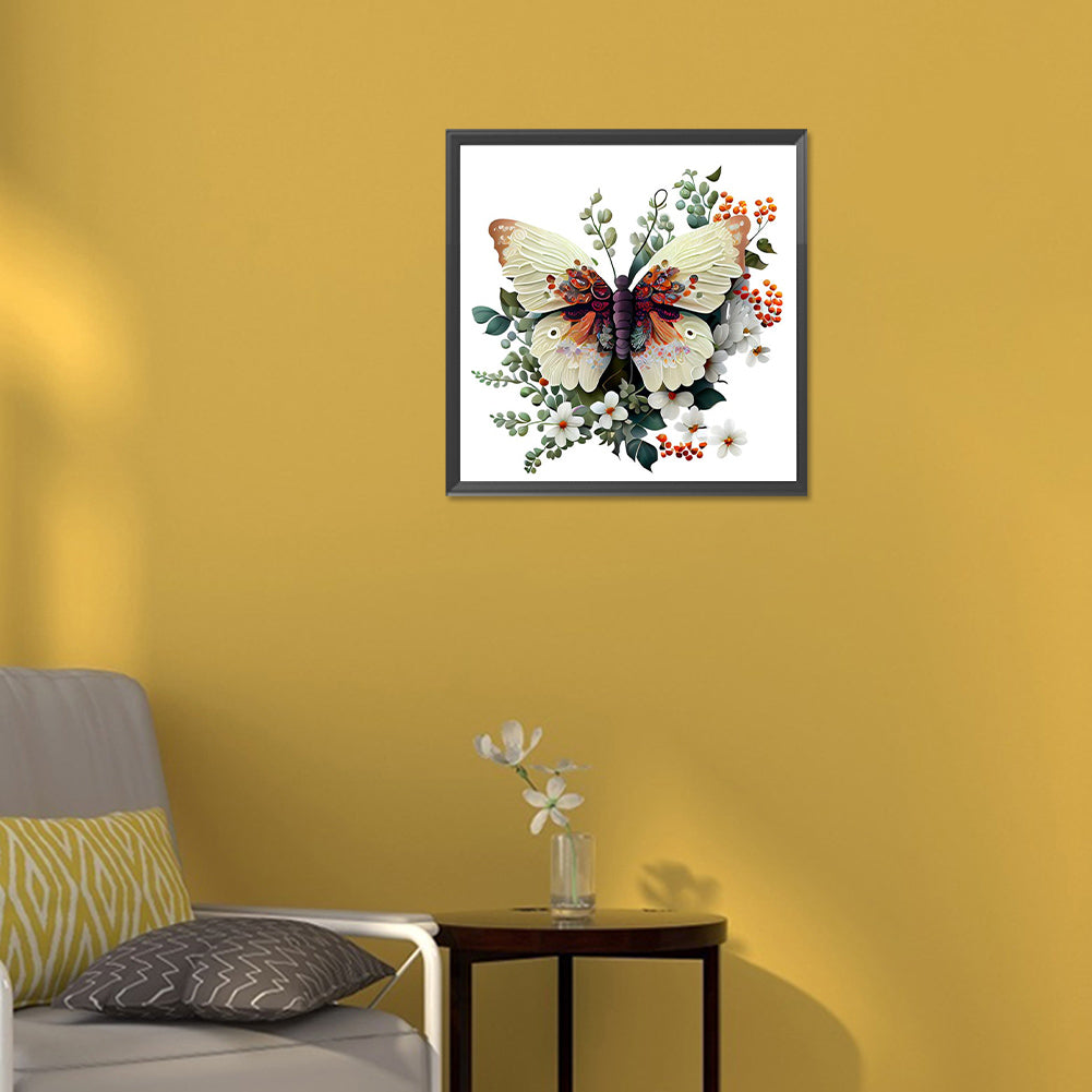 Butterfly - Full Round Drill Diamond Painting 30*30CM