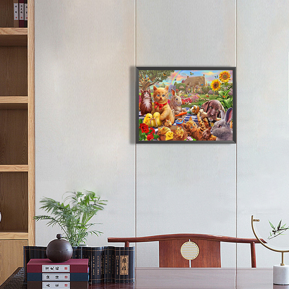 Animal Party - Full Round Drill Diamond Painting 40*30CM