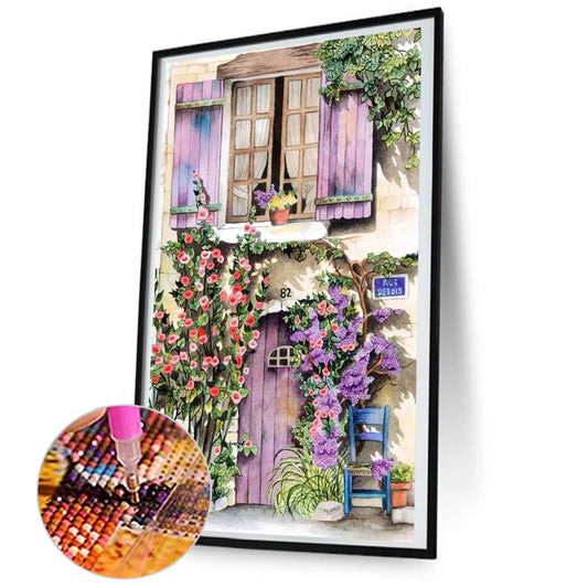 Flowers By The Window - Full Round Drill Diamond Painting 45*80cm