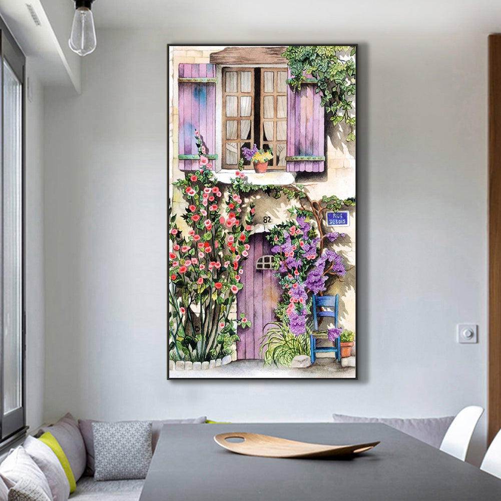Flowers By The Window - Full Round Drill Diamond Painting 45*80cm