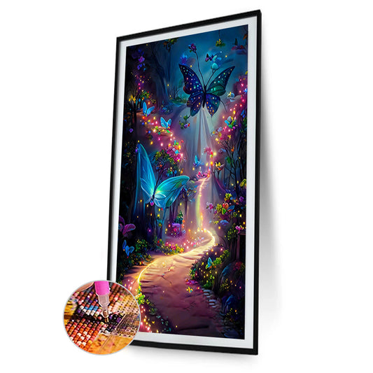 Butterfly Rose Forest - Full Round Drill Diamond Painting 40*70CM