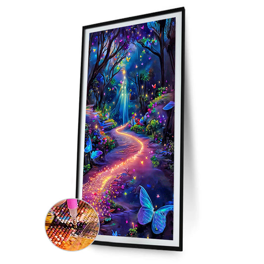 Butterfly Rose Forest - Full Round Drill Diamond Painting 40*70CM