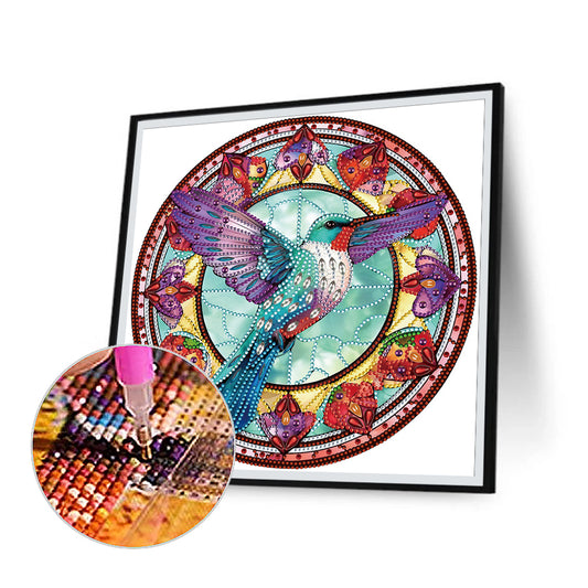 Hummingbird Glass Painting - Special Shaped Drill Diamond Painting 30*30CM