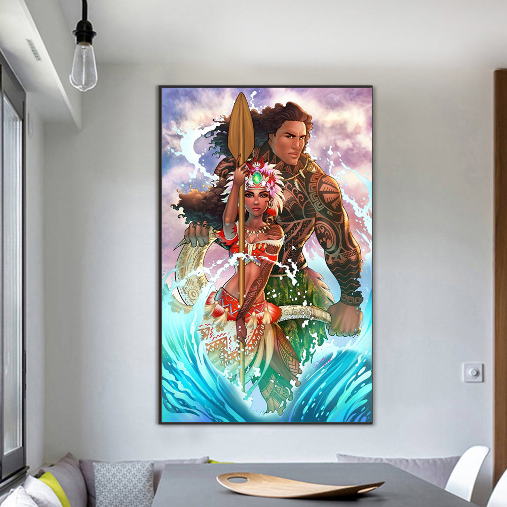 Chief Ana And The Colors Of Maui - Full Round Drill Diamond Painting 50*80cm