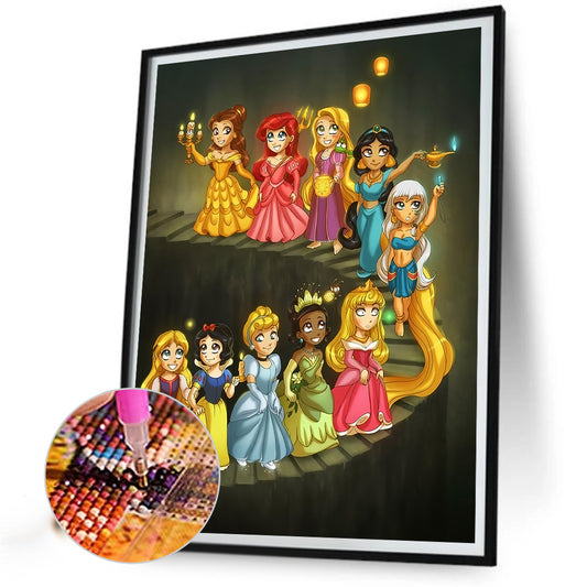 Disney Princess-Q Version - Full Round Drill Diamond Painting 50*65CM