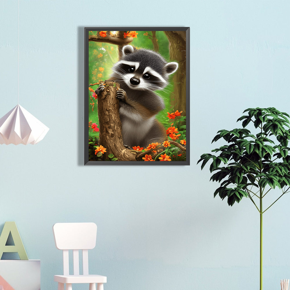 Raccoon - Full Round Drill Diamond Painting 40*60CM