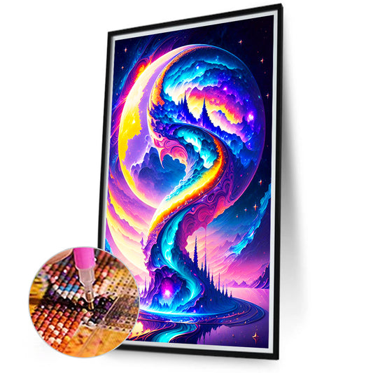 Road To The Moon - Full Round Drill Diamond Painting 40*70CM