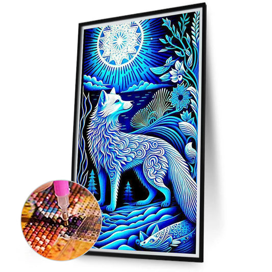 White Wolf - Full Round Drill Diamond Painting 40*70CM