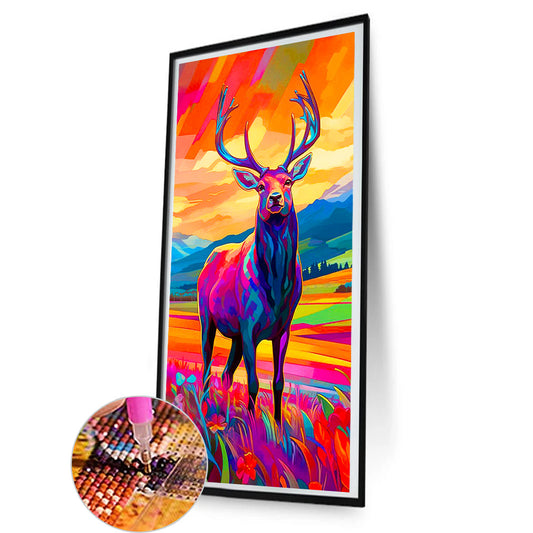 Colored Deer - Full Round Drill Diamond Painting 40*80CM