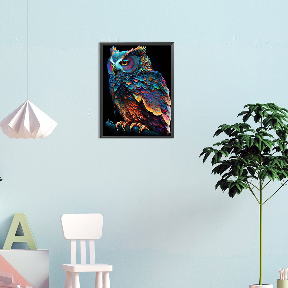 Owl - Full Round Drill Diamond Painting 30*40CM