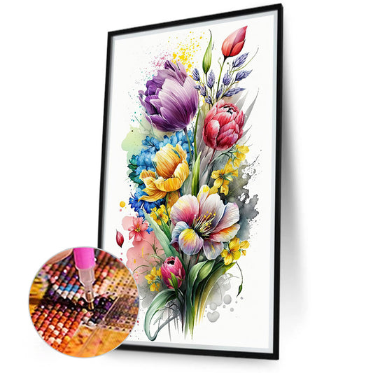 Watercolor Bouquet - Full Round Drill Diamond Painting 40*70CM