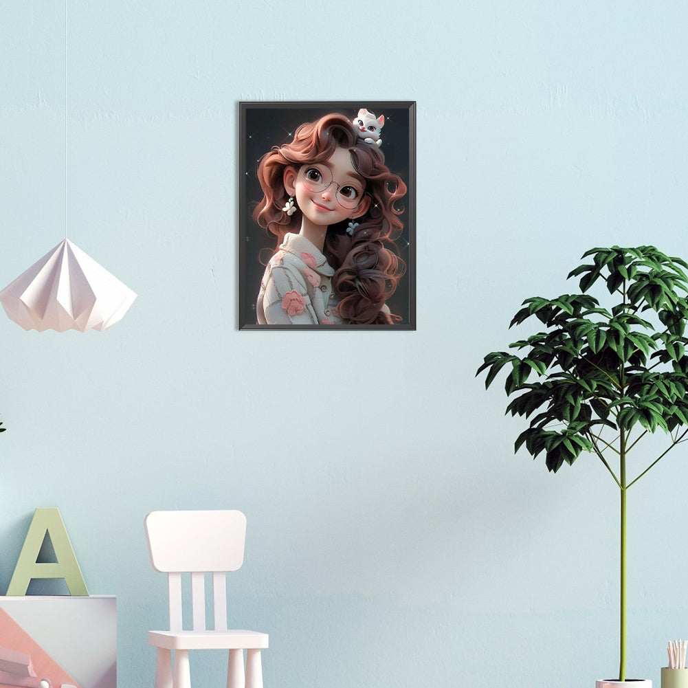 Cute Little Girl - Full Round Drill Diamond Painting 30*40CM