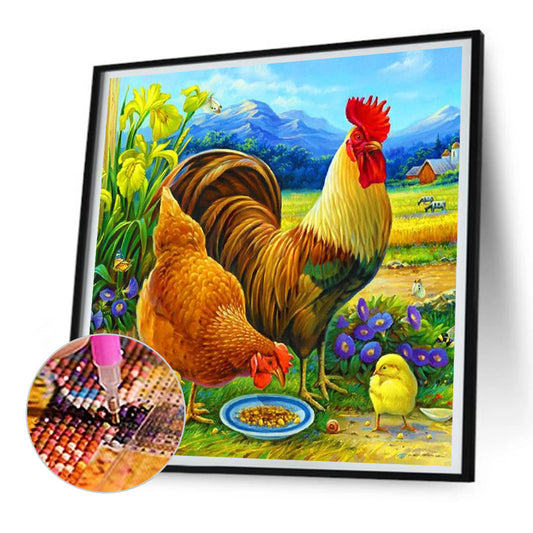 Rooster - Full Round Drill Diamond Painting 30*30CM