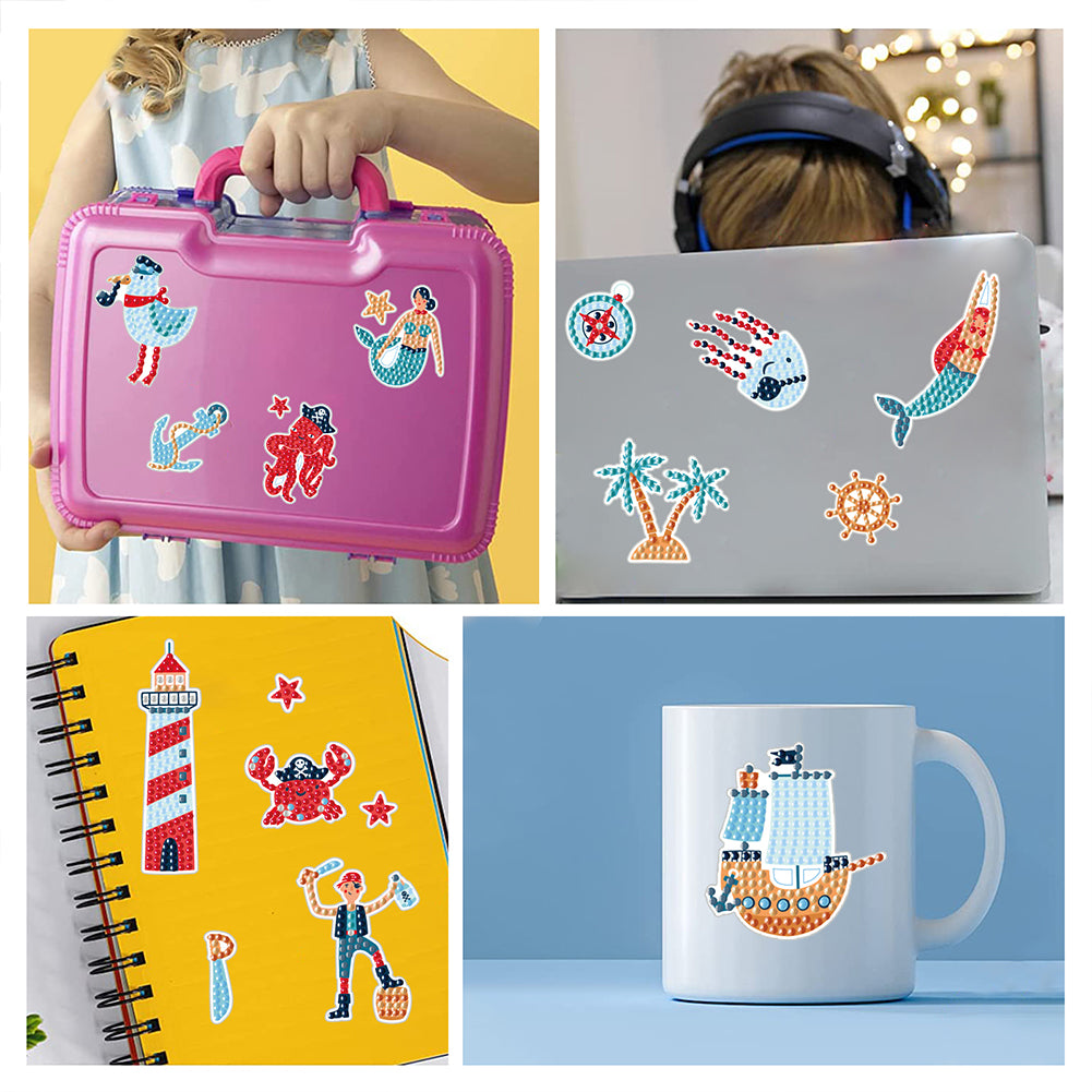 DIY Child Stickers Toy Animals Diamond Stickers Mermaid for Kids Adult Beginners