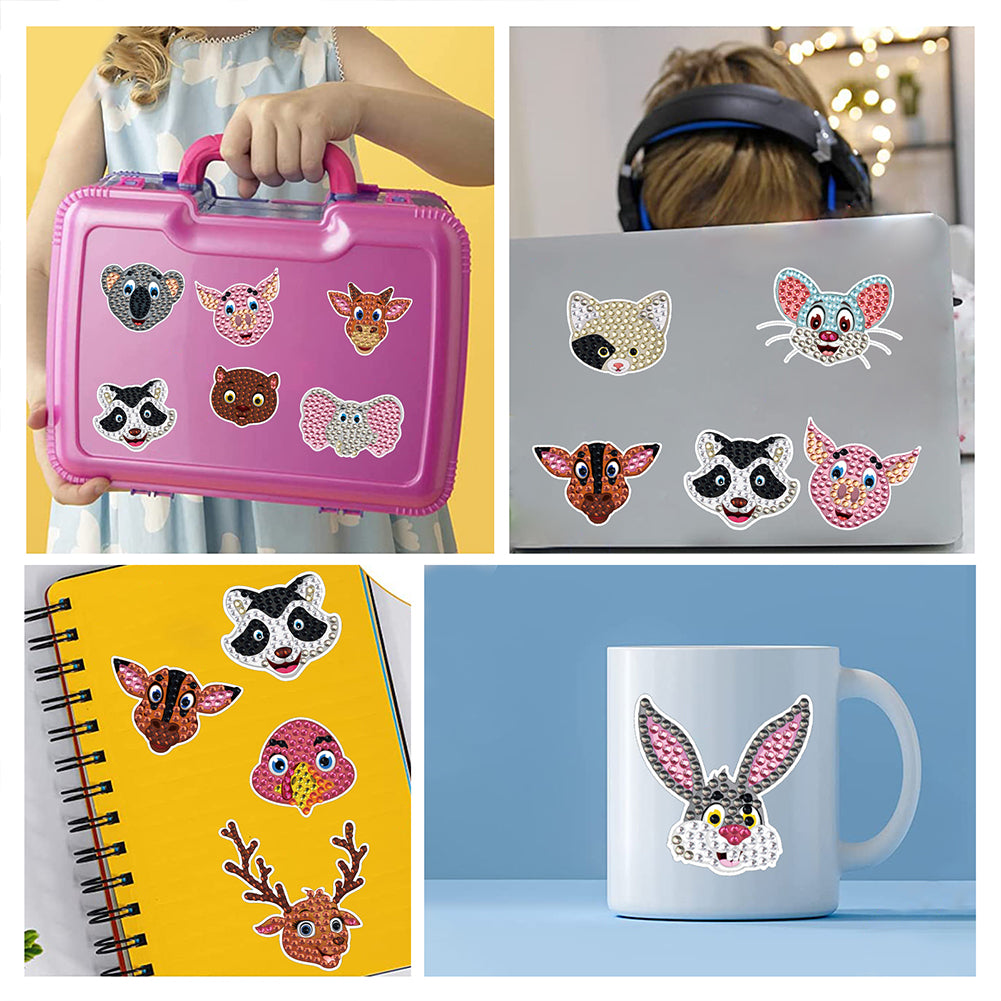 DIY Child Stickers Toy Animals Diamond Stickers Cartoon for Kids Adult Beginners