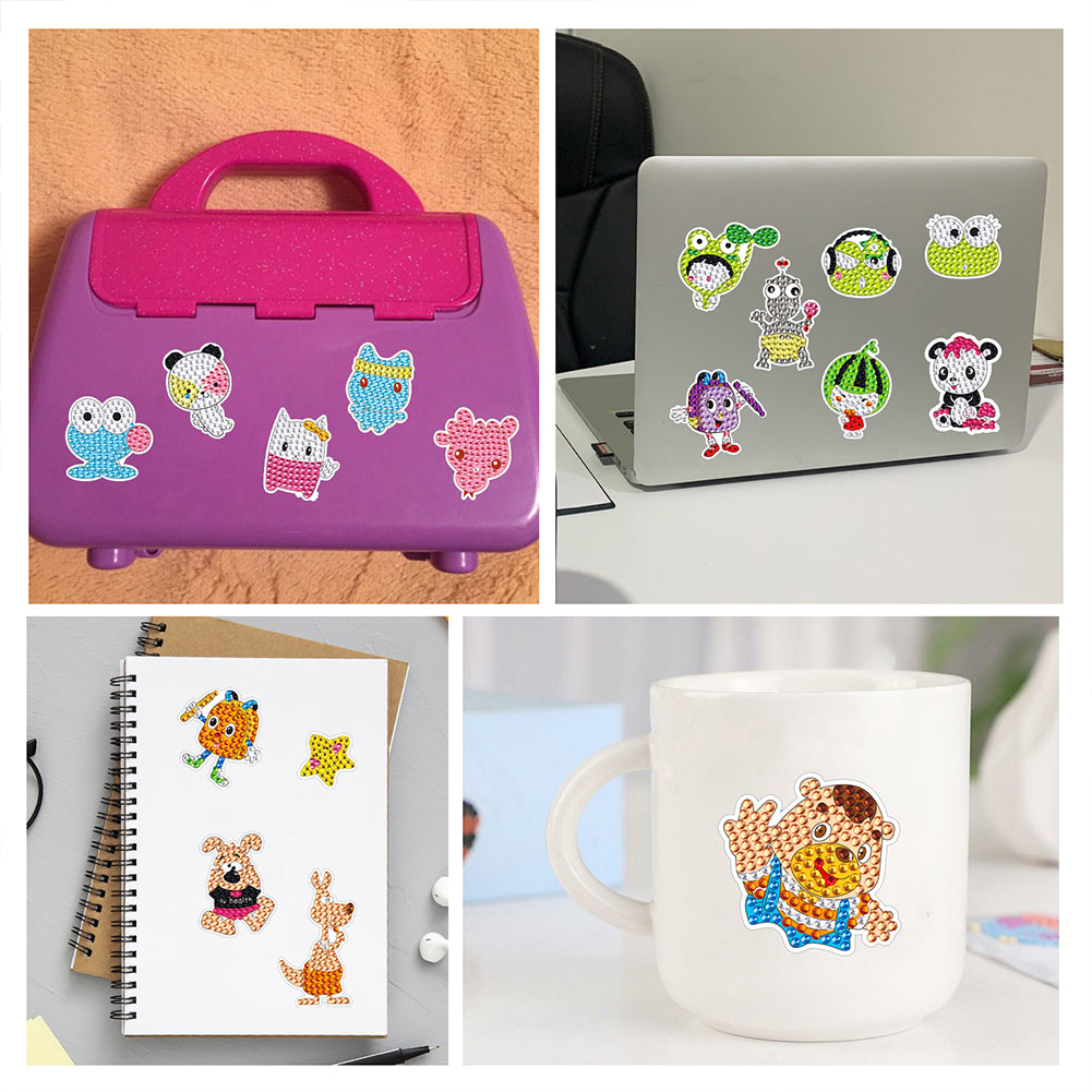 DIY Child Stickers Toy Animals Diamond Stickers Cartoon for Kids Adult Beginners
