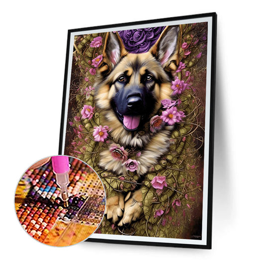 Wolf Dog - Full Round Drill Diamond Painting 40*60CM