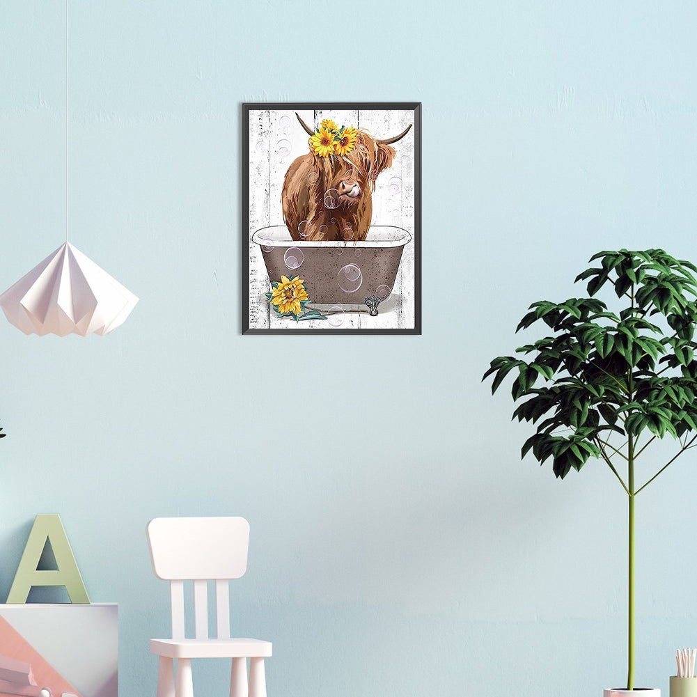 Highland Yak - Full Round Drill Diamond Painting 30*40CM