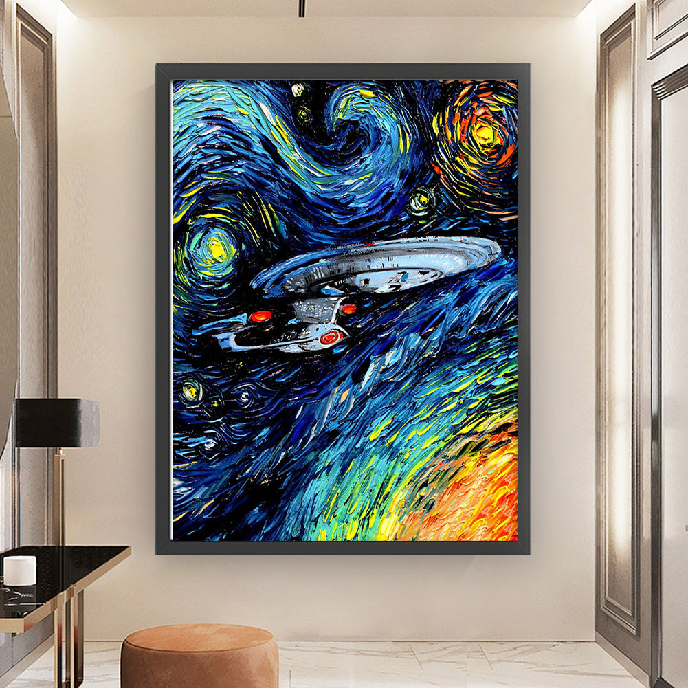 Spacecraft - 11CT Stamped Cross Stitch 45*60CM