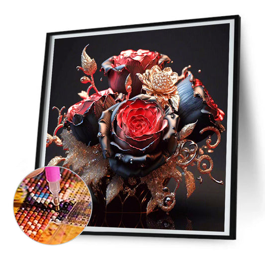 Metal Rose - Full Round Drill Diamond Painting 30*30CM