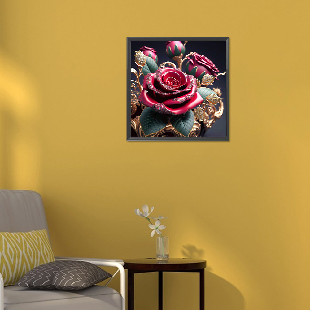 Metal Rose - Full Round Drill Diamond Painting 30*30CM