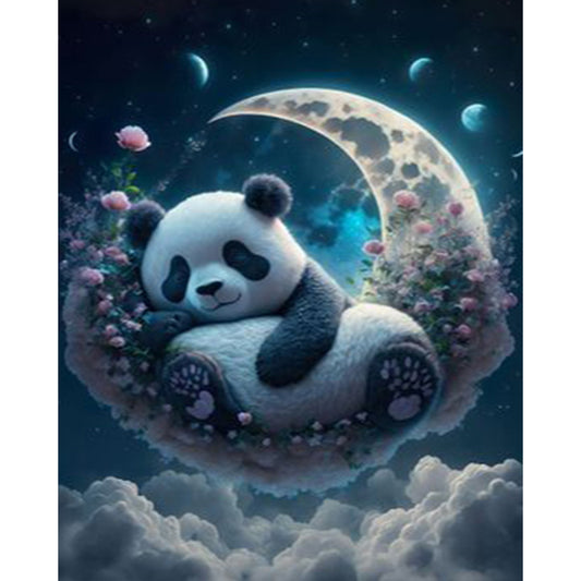 Moon Red Panda - AB Square Drill Diamond Painting 40*50CM