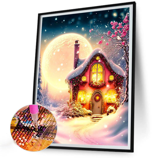 Under The Snow And Moon - Full Round Drill Diamond Painting 30*40CM