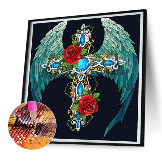 Rose Cross - Full Round Drill Diamond Painting 30*30CM