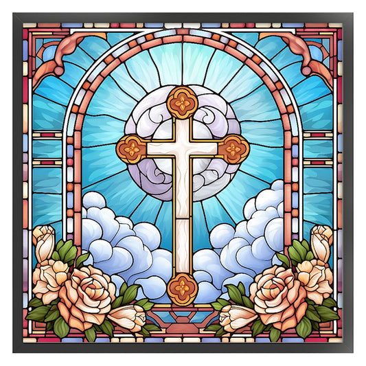 Glass Painting- - 11CT Stamped Cross Stitch 40*40CM