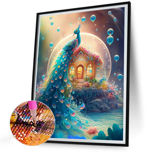 Fantasy Peacock - Full Round Drill Diamond Painting 30*40CM