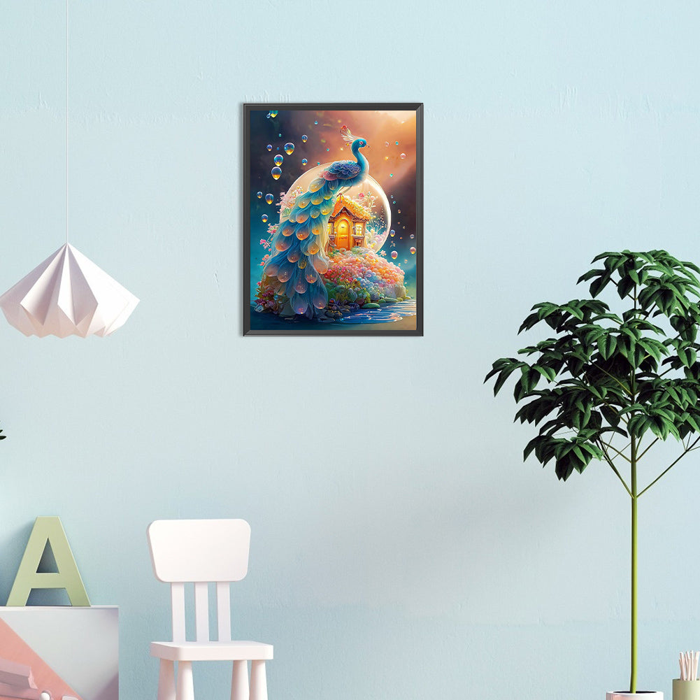 Fantasy Peacock - Full Round Drill Diamond Painting 30*40CM
