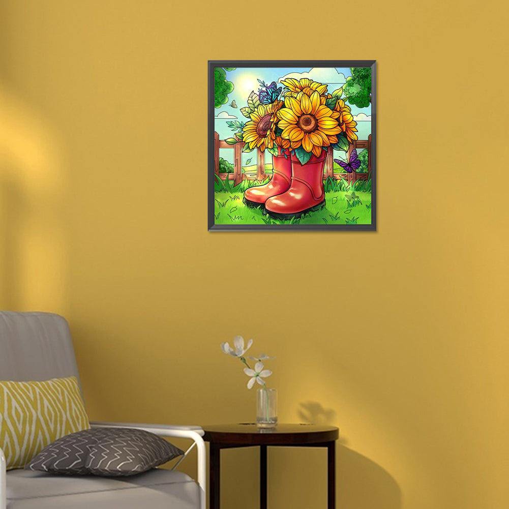 Blooming Sunflower - Full Round Drill Diamond Painting 30*30CM