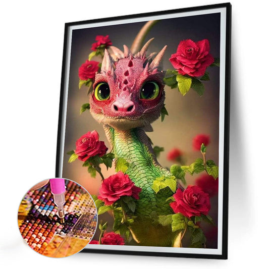 Bicolor Dinosaur - Full Round Drill Diamond Painting 30*40CM