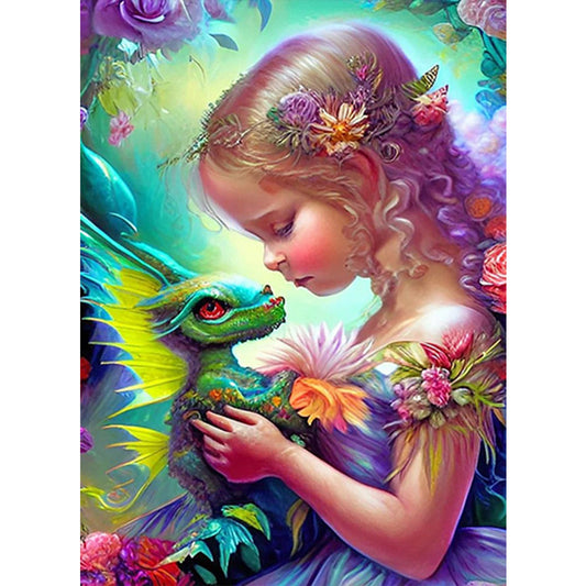 Angel Girl - AB Round Drill Diamond Painting 40*55CM