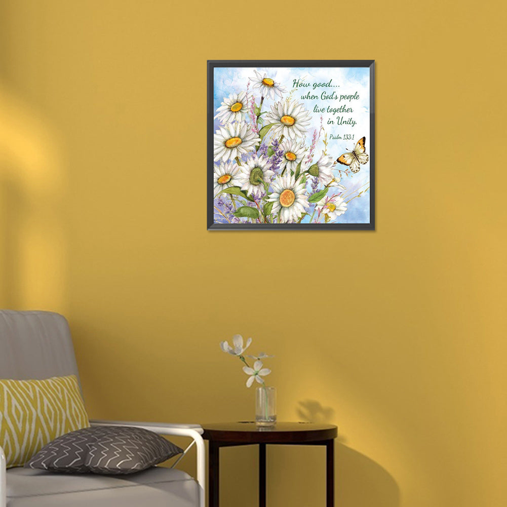 Flower Calligraphy And Painting - Full Round Drill Diamond Painting 30*30CM