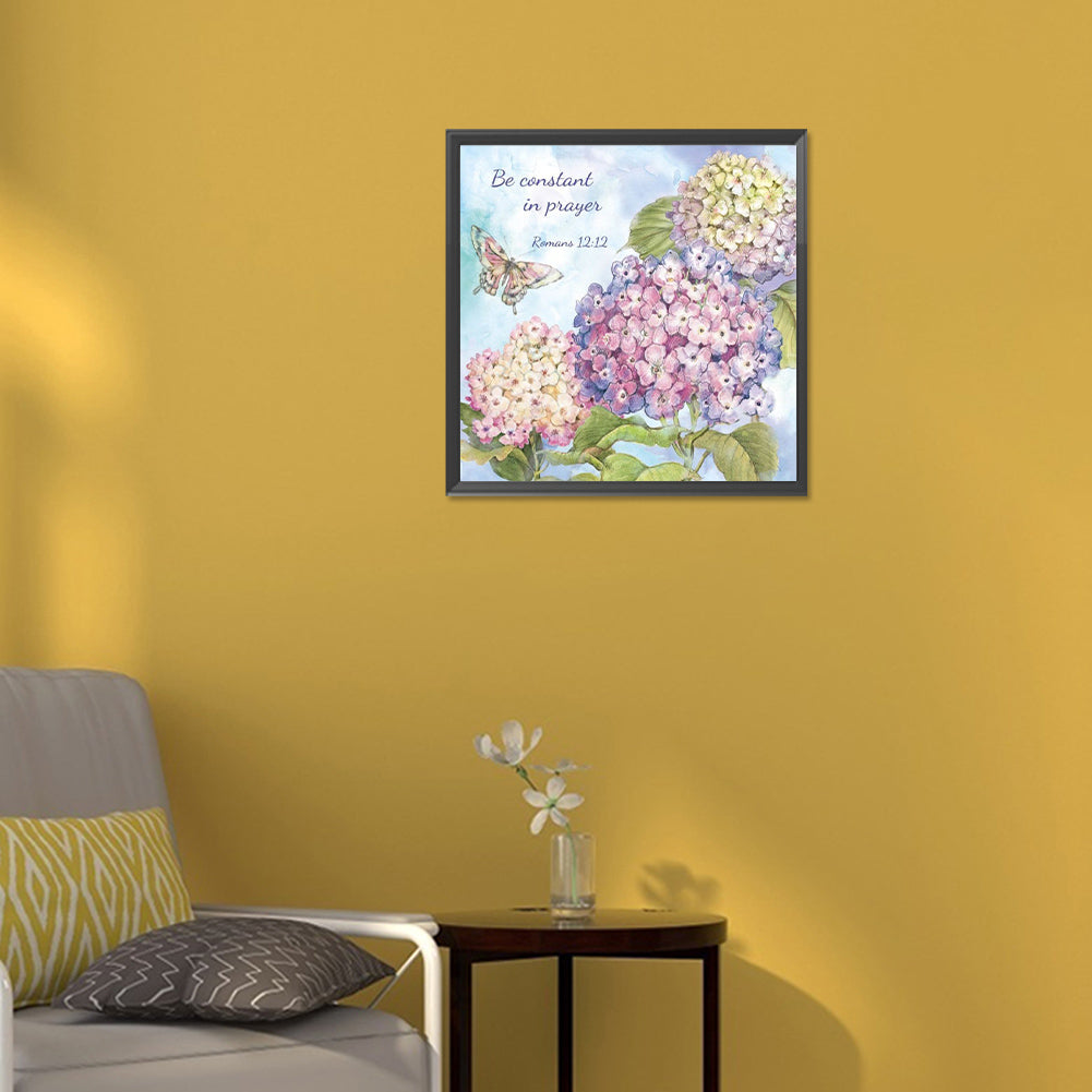 Flower Calligraphy And Painting - Full Round Drill Diamond Painting 30*30CM