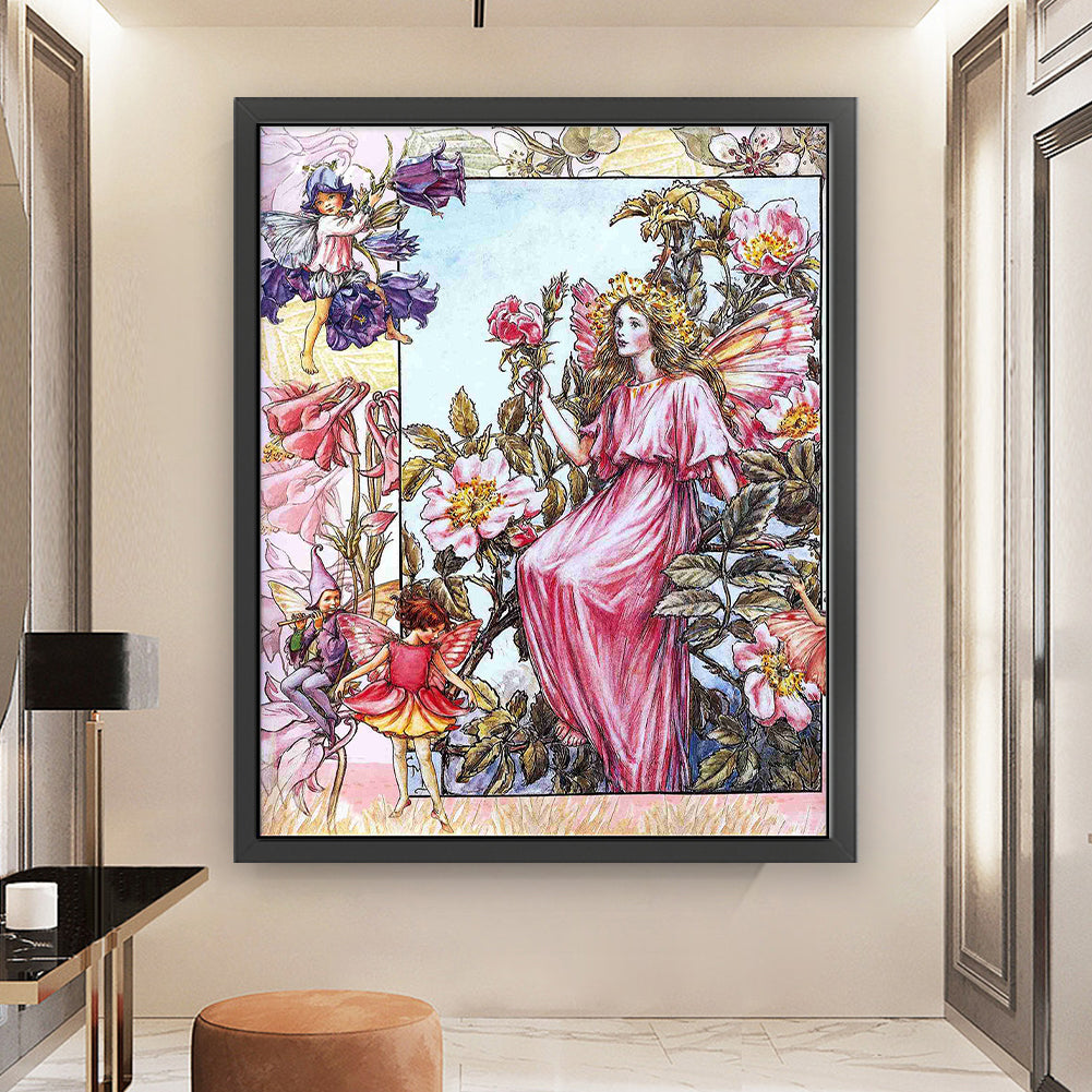 Wild Rose Fairy - 11CT Stamped Cross Stitch 50*60CM