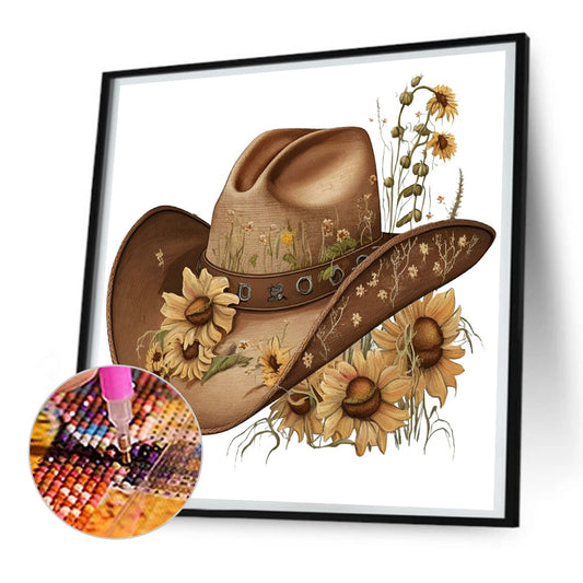 Western Cowboy Hat - Full Round Drill Diamond Painting 30*30CM