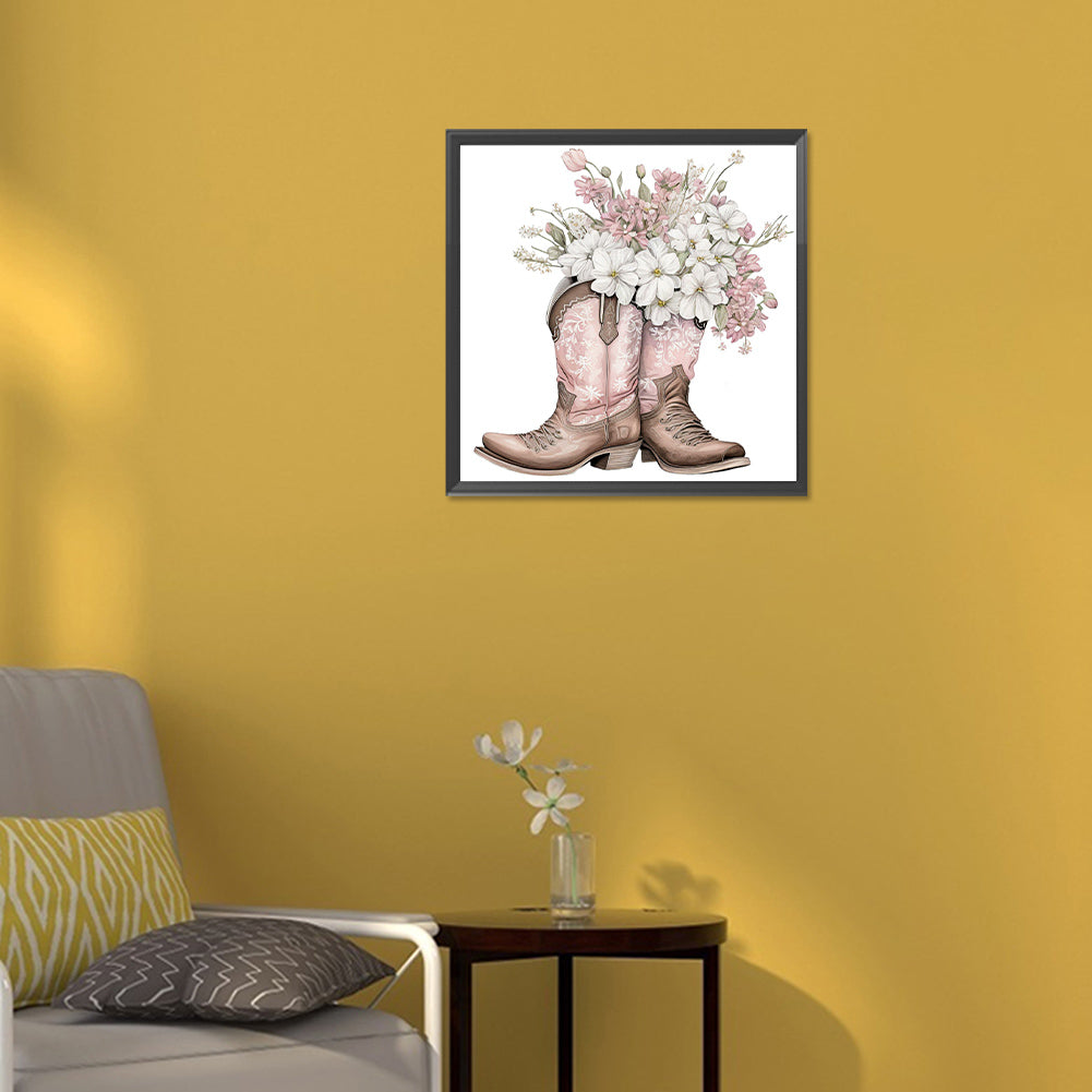 Western Cowboy Boots - Full Round Drill Diamond Painting 30*30CM