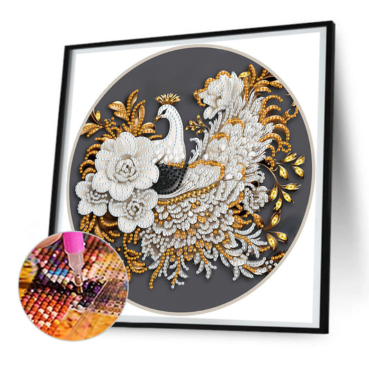 Peacock On Branch - Special Shaped Drill Diamond Painting 30*30CM