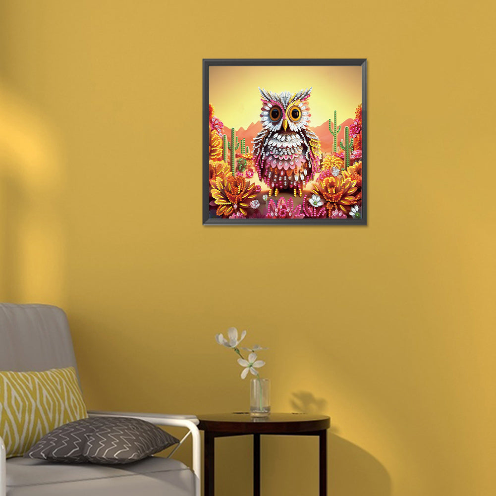 Owl - Special Shaped Drill Diamond Painting 30*30CM