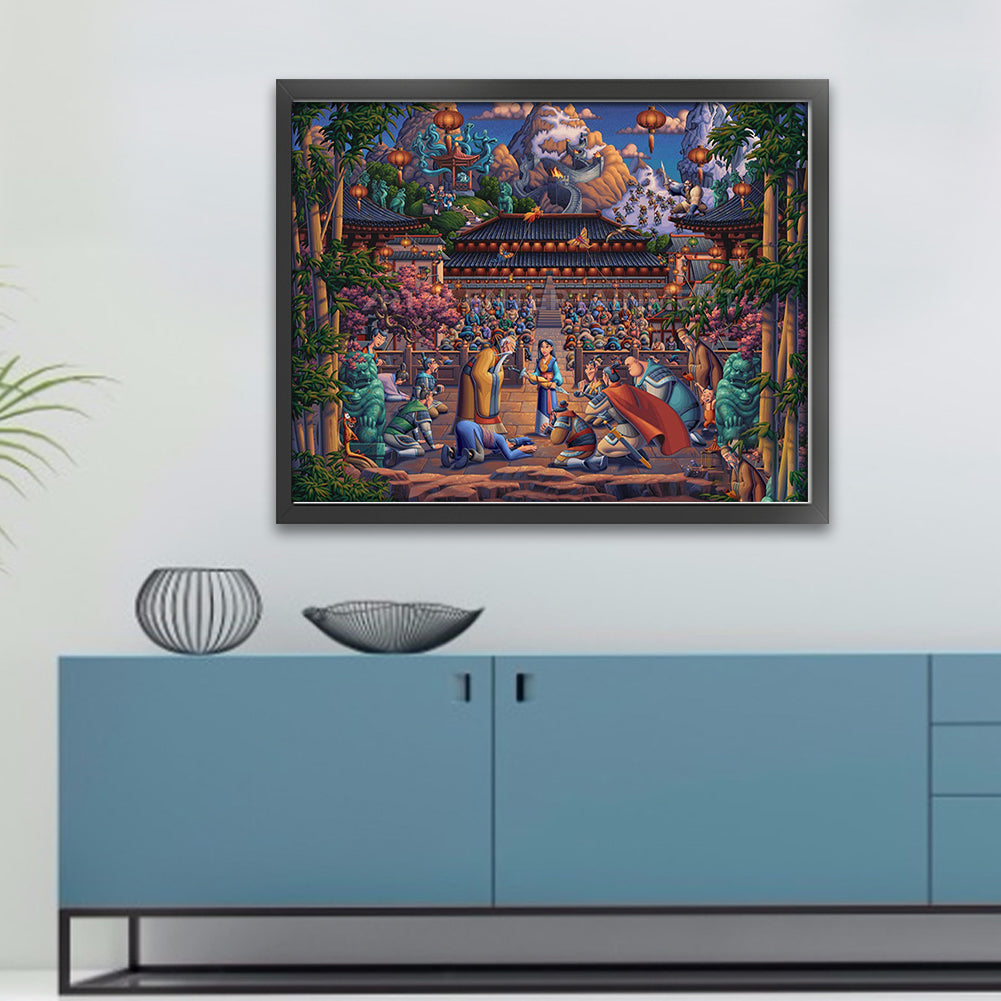 Hua Mulan - 11CT Stamped Cross Stitch 60*50CM